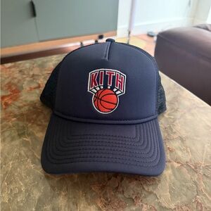 Kith Dark Blue Knicks Basketball Trucker Hat